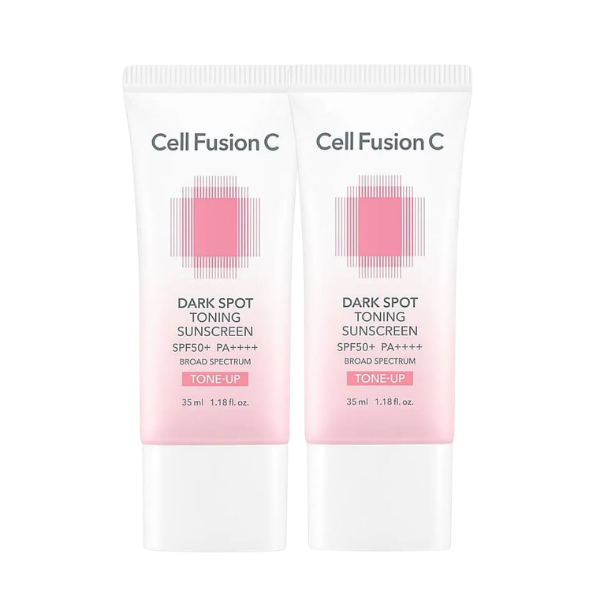 Cell Fusion C Dark Spot Toning Sunscreen SPF50+ PA - tonujący krem z filtrem na przebarwienia, zestaw 2 szt. 2 x 35 ml