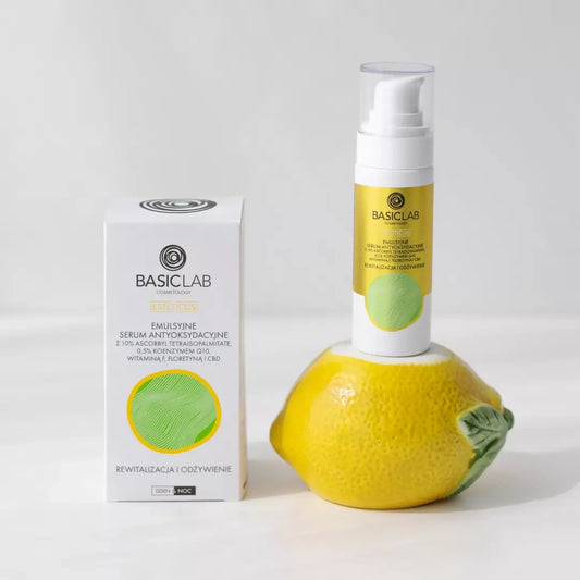 Emulsyjne serum antyoksydacyjne z 10% wit. C BasicLab 30 ml – rewitalizacja i odżywienie