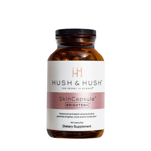 Skin Capsule Brighten+ Hush & Hush 60 kaps. – suplement wspierający jednolity koloryt i rozjaśnienie przebarwień