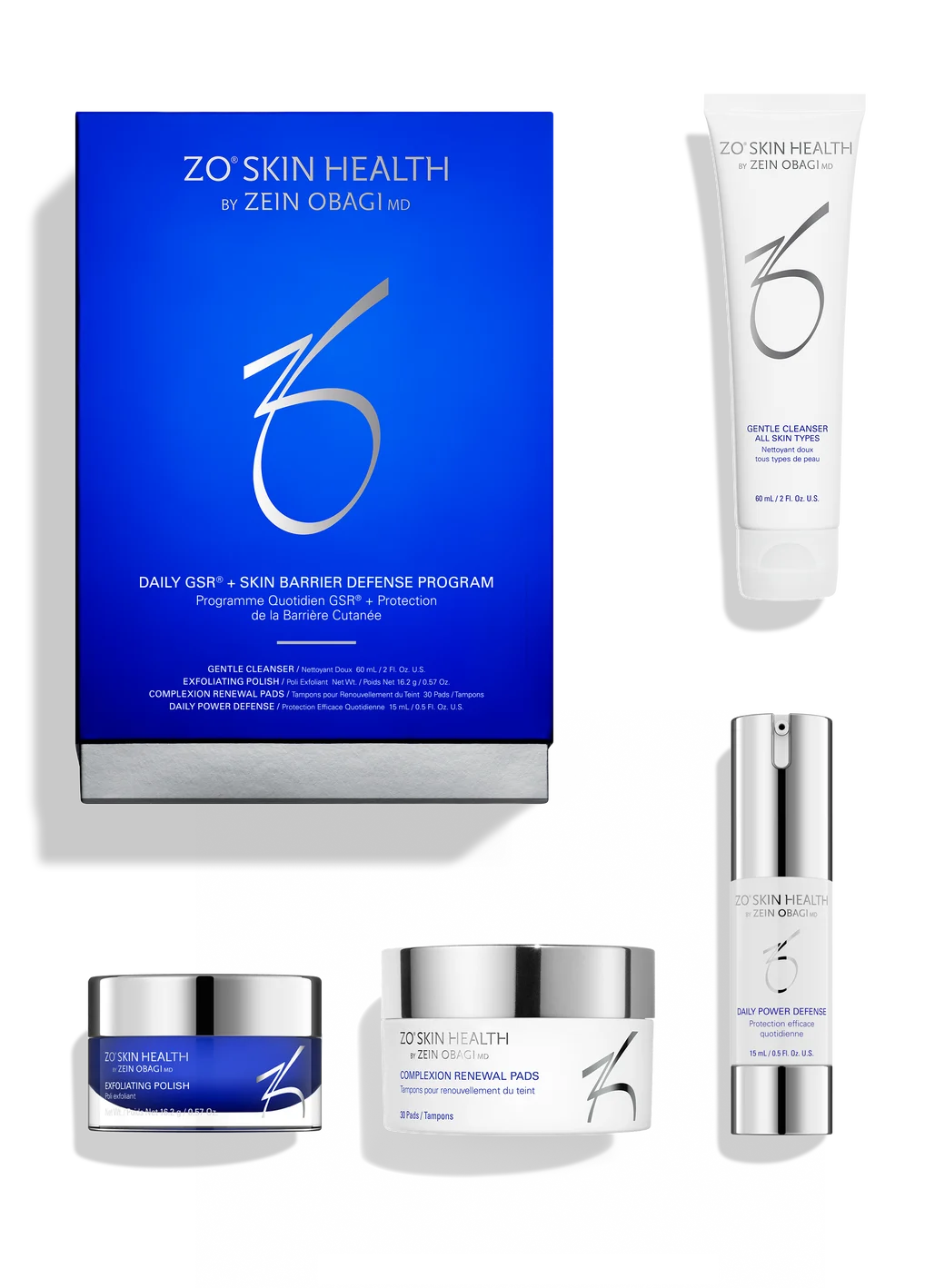 ZO Skin Health Daily GSR + Skin Barrier Defense Program - zestaw oczyszczająco-ochronny 4 produkty