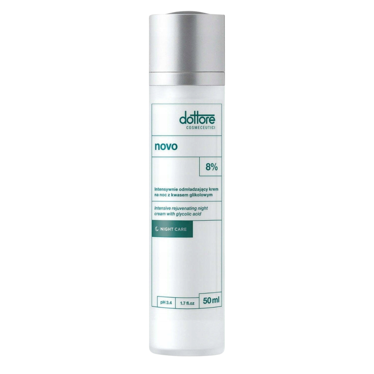 Novo Dottore 50 ml – intensywnie odmładzający krem na noc z 8% kwasem glikolowym