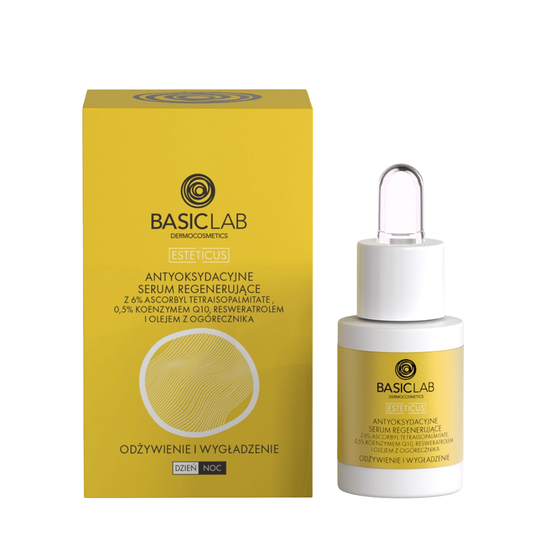 Antyoksydacyjne serum regenerujące z 10% wit. C BasicLab 30 ml – odżywienie i wyrównanie kolorytu