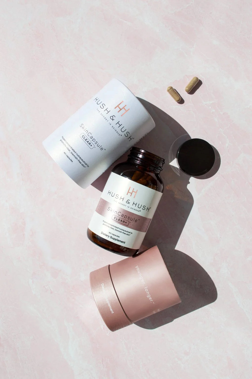 Skin Capsule Clear+ Hush & Hush 60 kaps. – suplement wspierający skórę z trądzikiem i niedoskonałościami