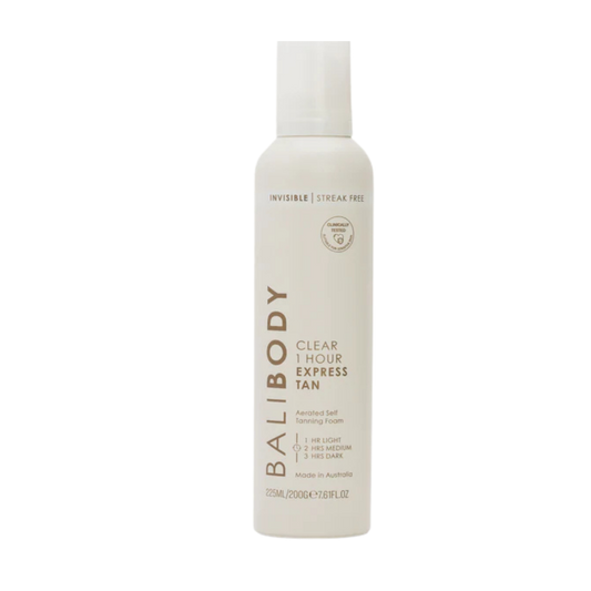Clear 1 Hour Express Self Tan Bali Body 225 g – bezbarwny ekspresowy samoopalacz (1 godzina)