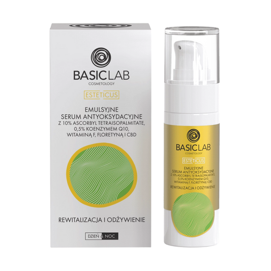 Emulsyjne serum antyoksydacyjne z 10% wit. C BasicLab 30 ml – rewitalizacja i odżywienie