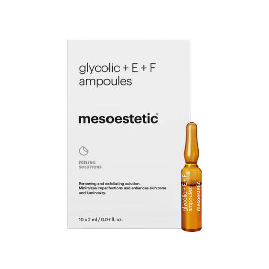 Ampułki Glycolic E+F Mesoestetic 10 x 2 ml – złuszczające ampułki z kwasem glikolowym