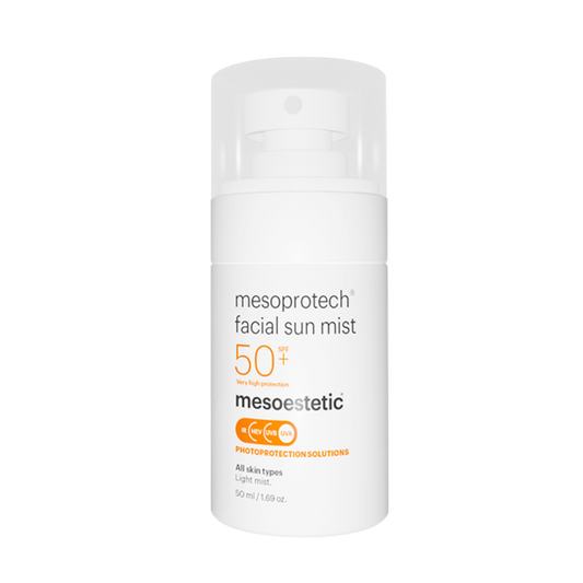 Mesoprotech antiaging face mist SPF50+ Mesoestetic 50 ml – przeciwstarzeniowa mgiełka ochronna SPF 50+