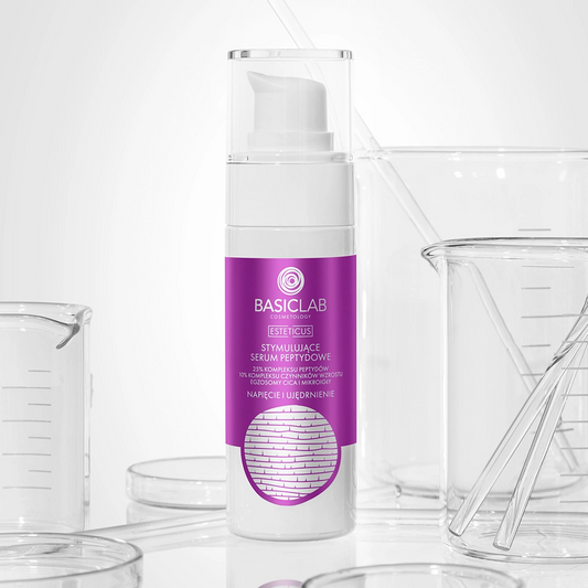 Stymulujące serum peptydowe 25% kompleksu peptydów BasicLab 30 ml – napięcie i ujędrnienie