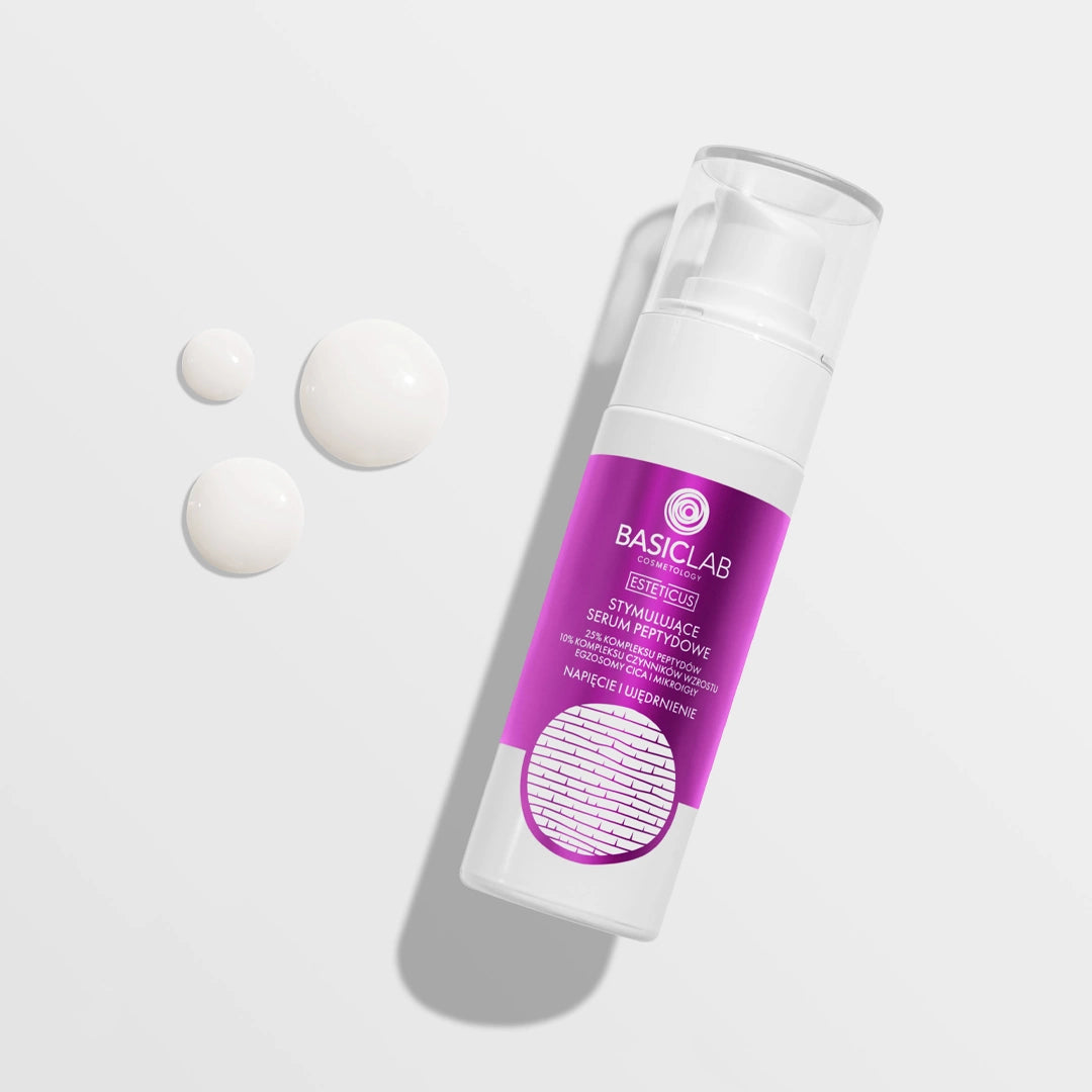 Stymulujące serum peptydowe 25% kompleksu peptydów BasicLab 30 ml – napięcie i ujędrnienie