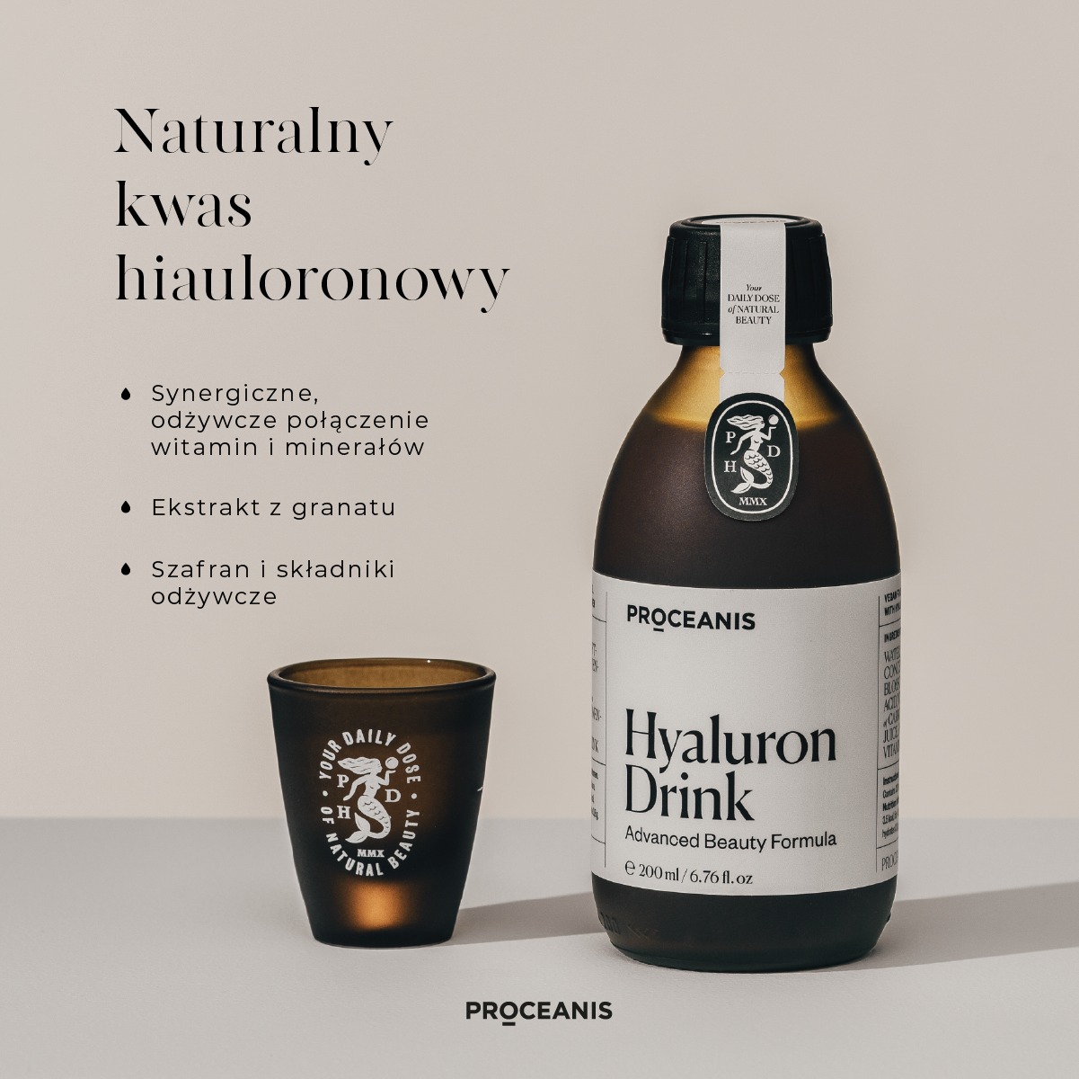 Proceanis Hyaluron Drink - napój hialuronowy, suplement diety 2 x 200 ml