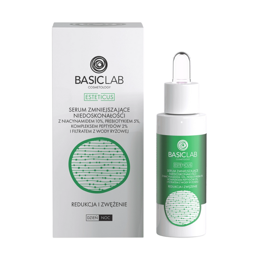Serum zmniejszające niedoskonałości z 5% niacynamidem BasicLab 30 ml – redukcja i zwężenie porów