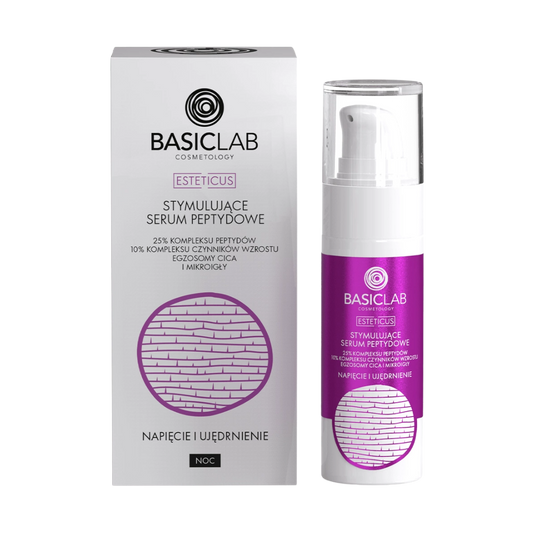 Stymulujące serum peptydowe 25% kompleksu peptydów BasicLab 30 ml – napięcie i ujędrnienie