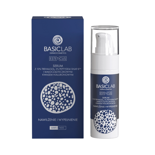 Serum z trehalozą 10% i 5% peptydem SNAP-8 BasicLab – Nawilżenie i Wypełnienie